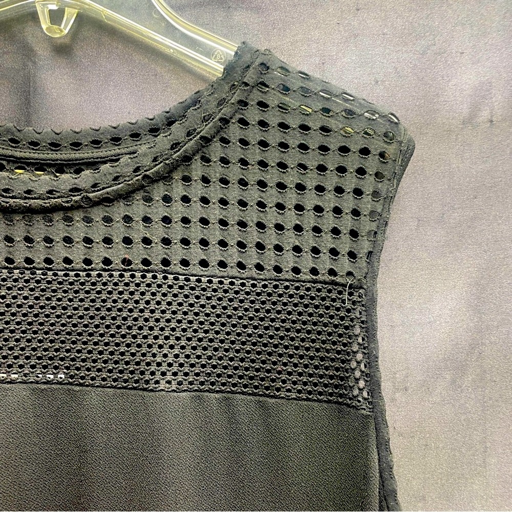 Michael Kors Black Open Weave Bodice Sleeveless Shift Dress Sz 3X - Picture 7 of 7